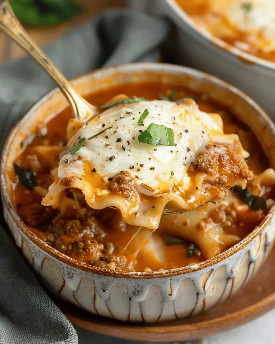 Gluten Free Lasagna Soup: Easy Comfort Food with Turkey Bacon