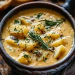 Hearty Cheddar Garlic Herb Potato Soup Recipe