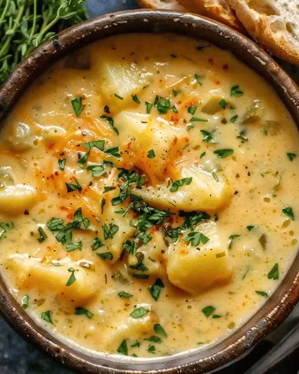 Hearty Cheddar Garlic Herb Potato Soup Recipe for Cozy Nights