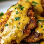Pretzel Chicken with Mustard-Cheddar Sauce