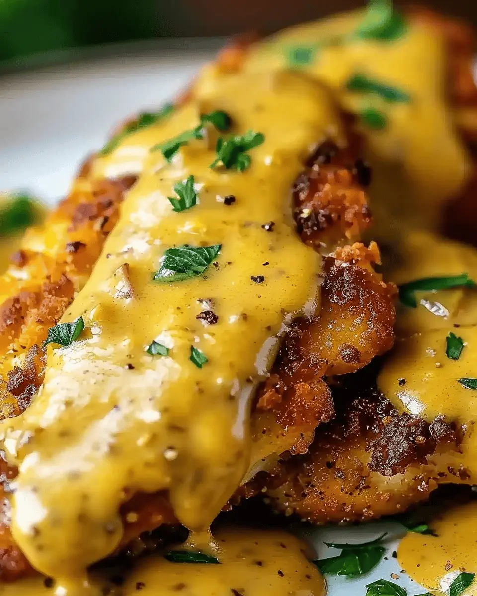 Pretzel Chicken with Mustard-Cheddar Sauce: A Juicy Delight
