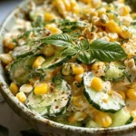 Street Corn Creamy Cucumber Salad