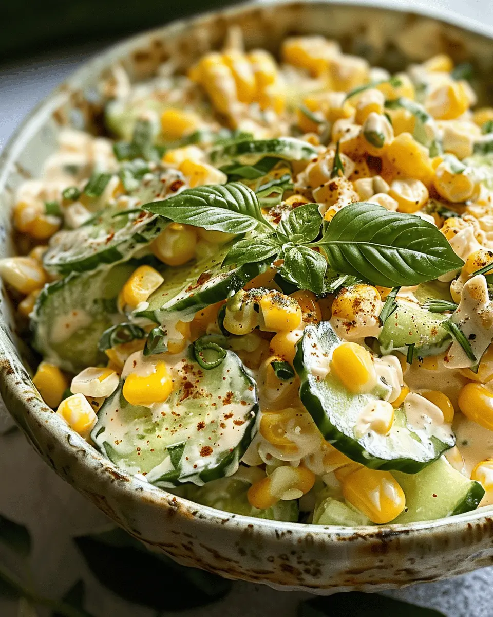 Street Corn Creamy Cucumber Salad with Turkey Bacon Delight