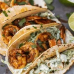 Cilantro Lime Shrimp Tacos with Creamy Slaw