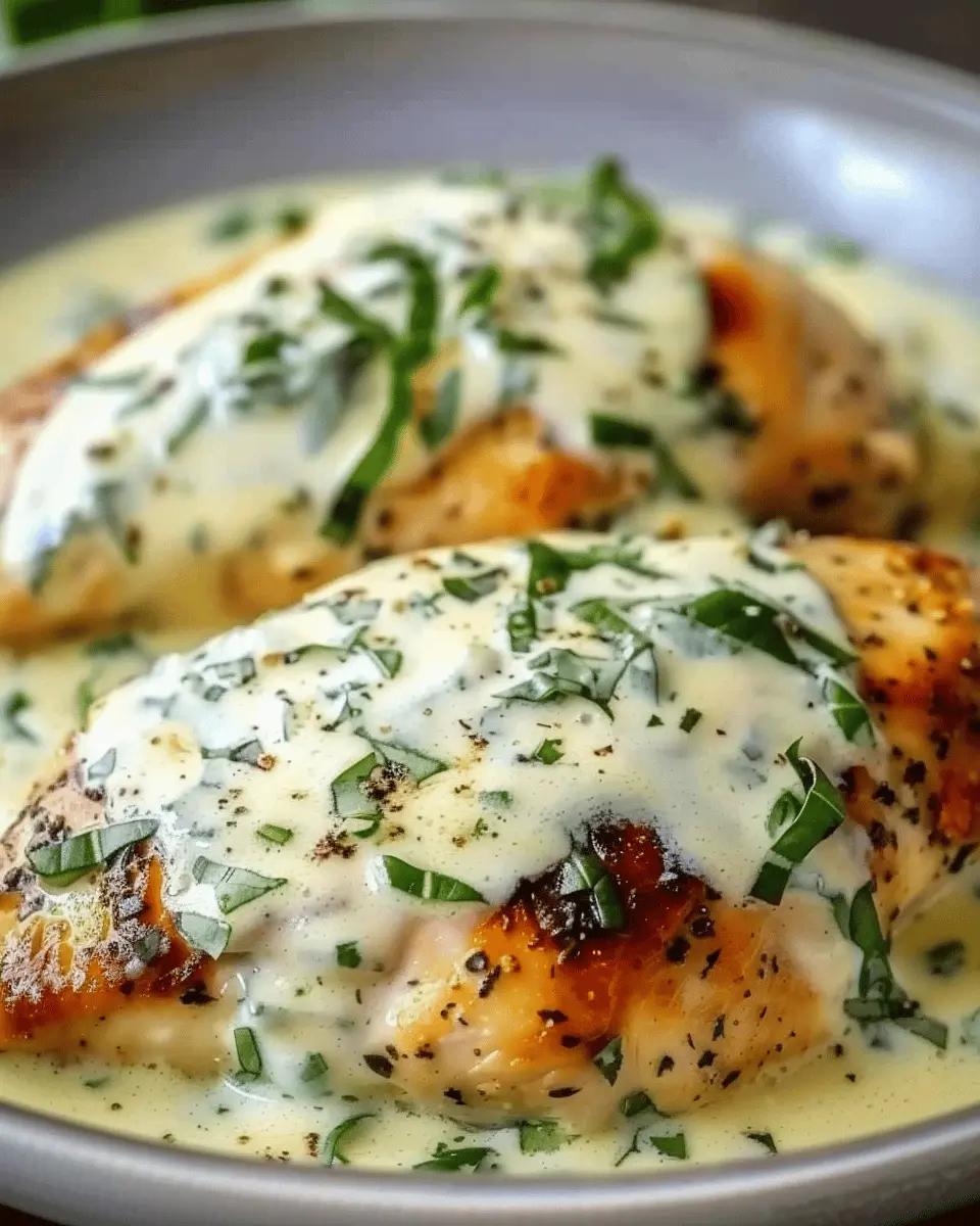 Mozzarella Chicken in Basil Cream Sauce: A Creamy Indulgence for Dinner