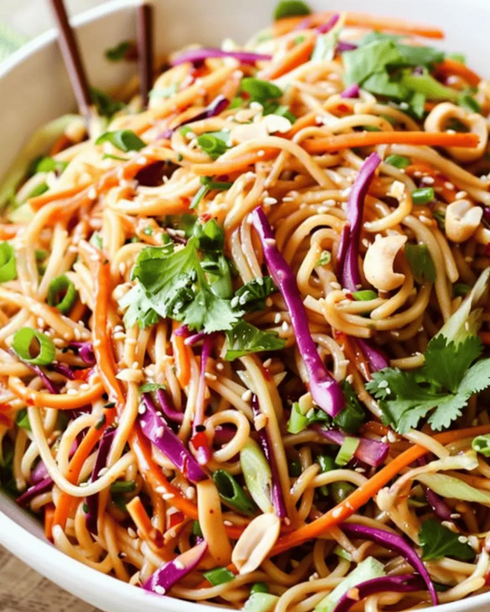 Asian Noodle Salad in Peanut Dressing: A Fresh, Easy Delight