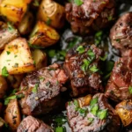 Garlic Butter Steak Bites and Potatoes