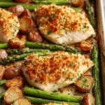 Parmesan Crusted Chicken Sheet Pan Dinner