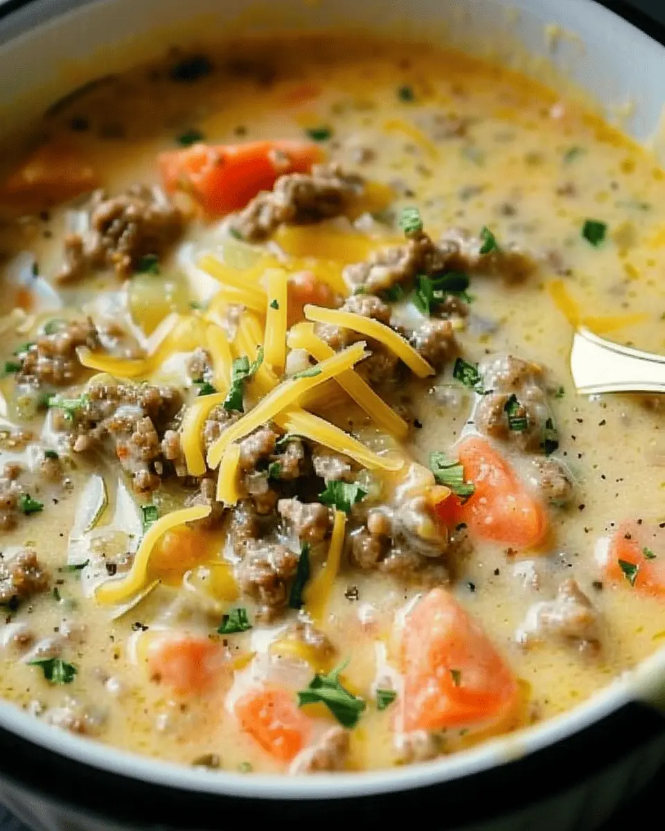 Cheeseburger Soup: A Creamy Delight with Turkey Bacon Twist