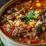 Mexican Beef and Rice Soup