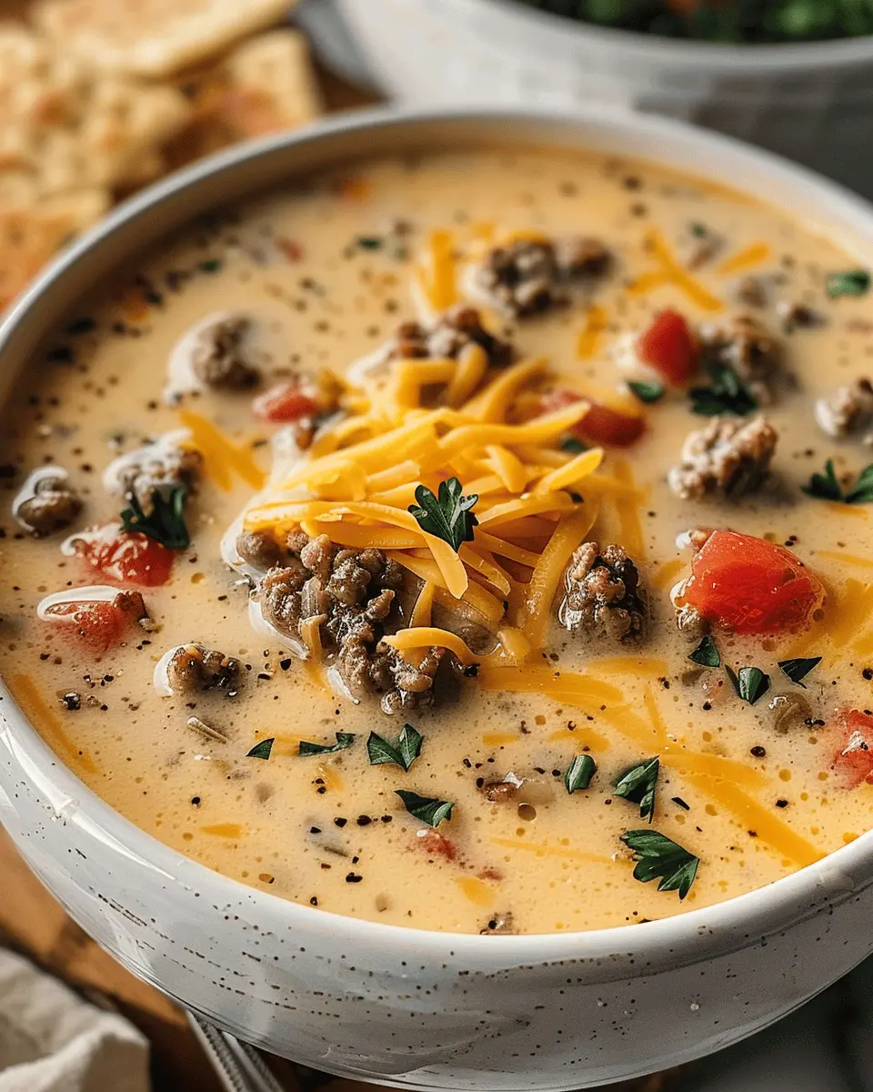 Easy Cheeseburger Soup: A Comforting Twist with Turkey Bacon