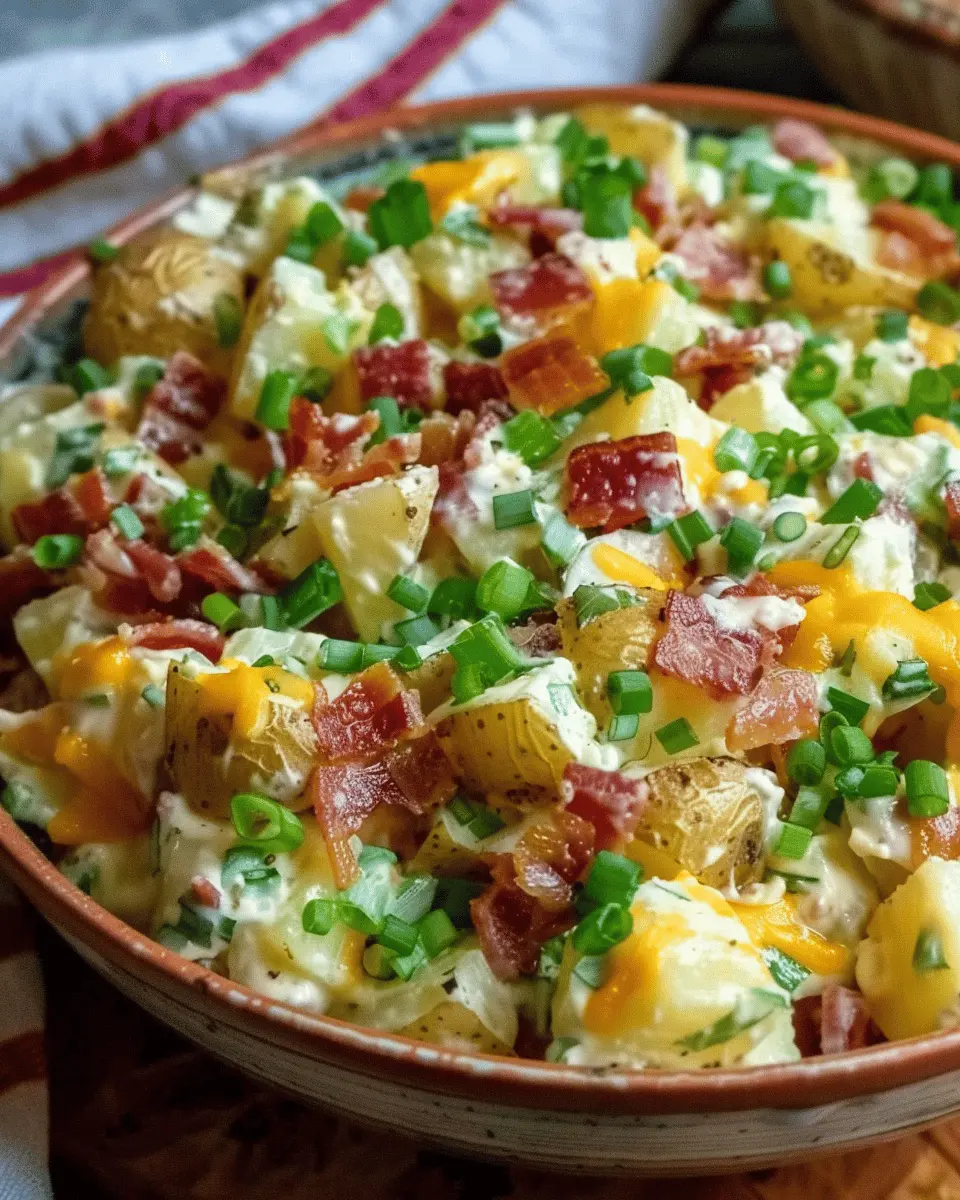 Loaded Baked Potato Salad: Easy & Indulgent with Turkey Bacon