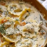 Creamy Tuscan Ravioli Soup