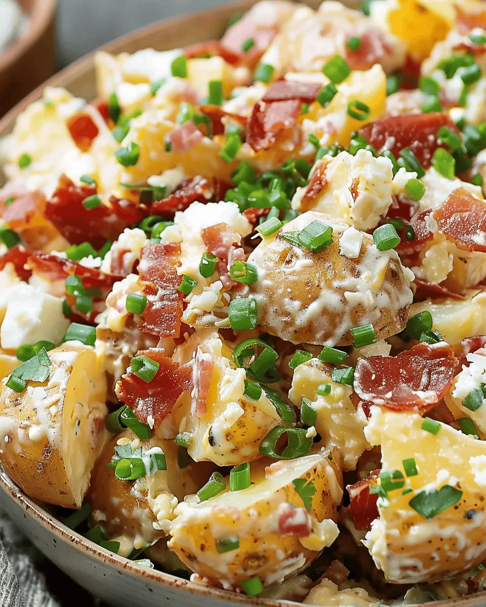 Loaded Potato Salad: Indulgent Flavor with Turkey Bacon & Chicken Ham
