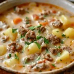 Cheesy Hamburger Potato Soup