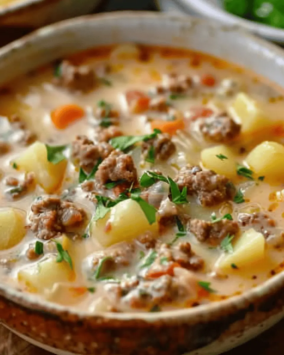 Cheesy Hamburger Potato Soup: A Cozy, Indulgent Comfort Dish
