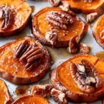 Maple Pecan Roasted Sweet Potato Slices