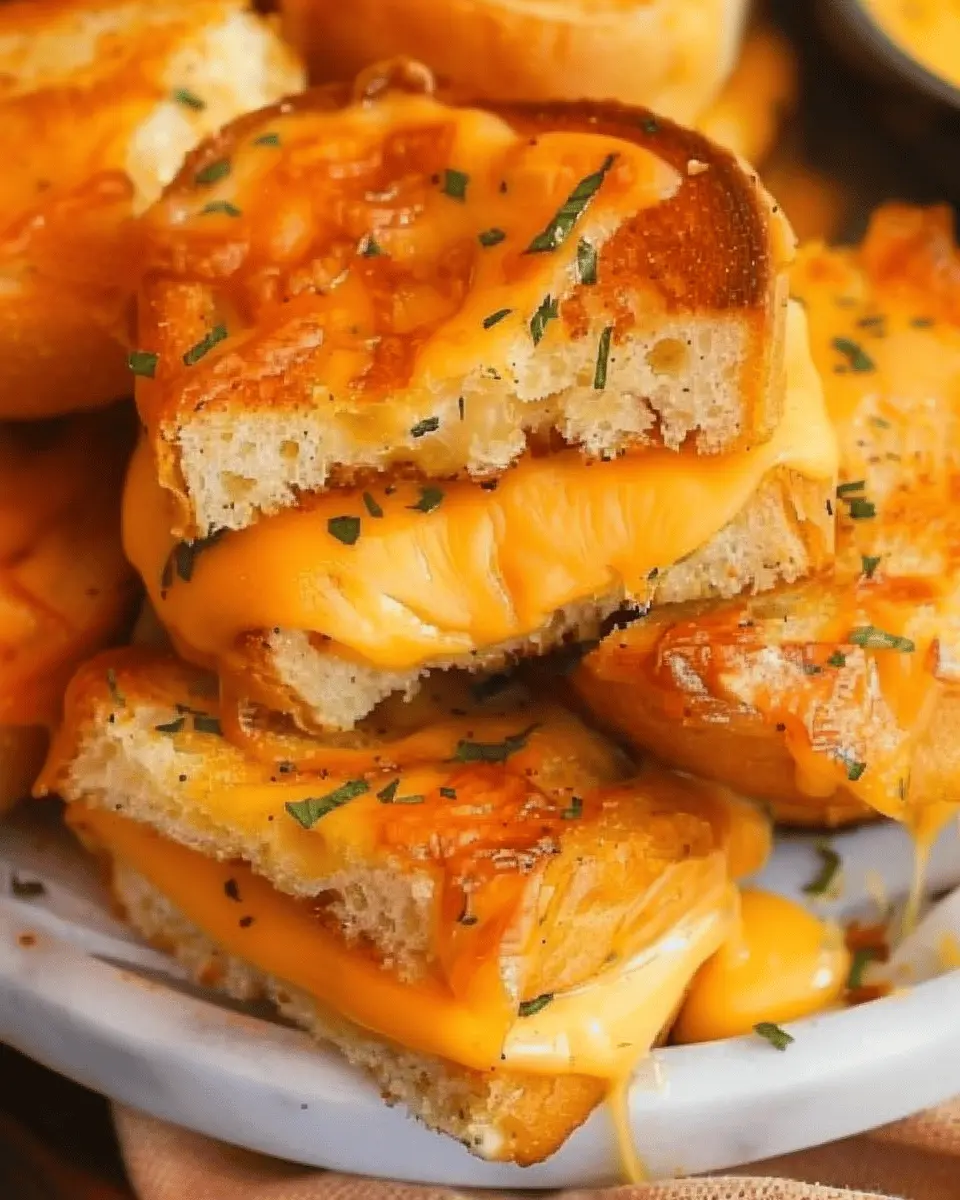 Hawaiian Roll Mini Grilled Cheese with Turkey Bacon and Chicken Ham