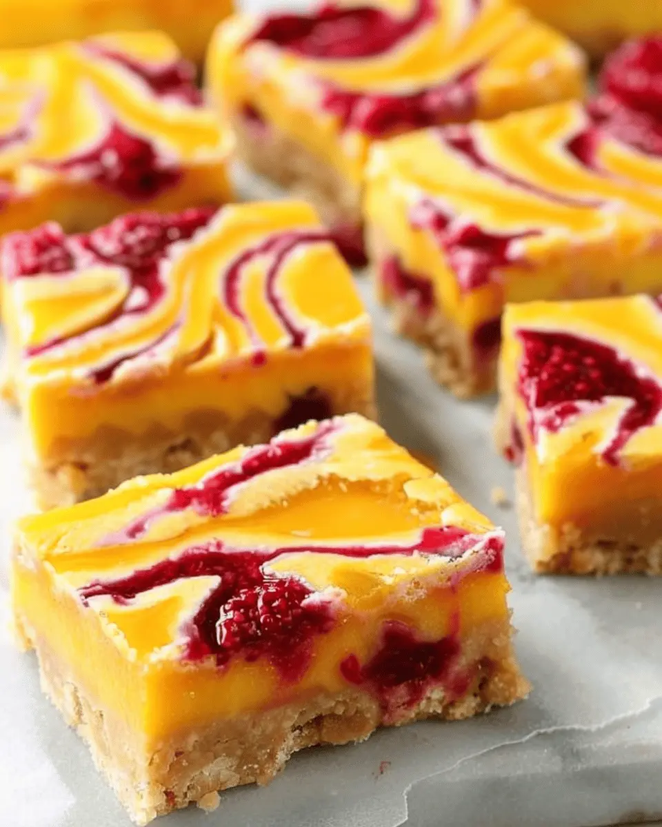 Mango Bars with Raspberry Swirl: Easy Delight for Dessert Lovers