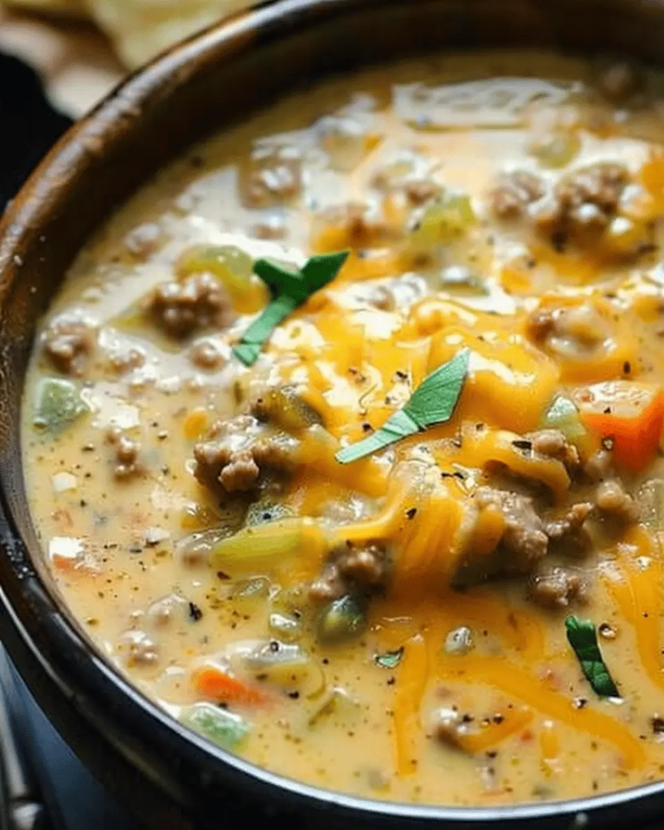 Cheeseburger Soup: A Cozy, Indulgent Twist with Turkey Bacon