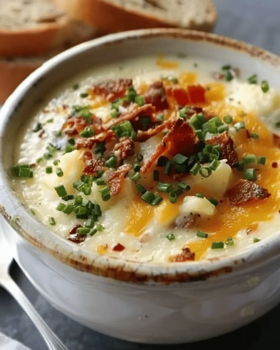 Crockpot Loaded Baked Potato Soup with Turkey Bacon Delight
