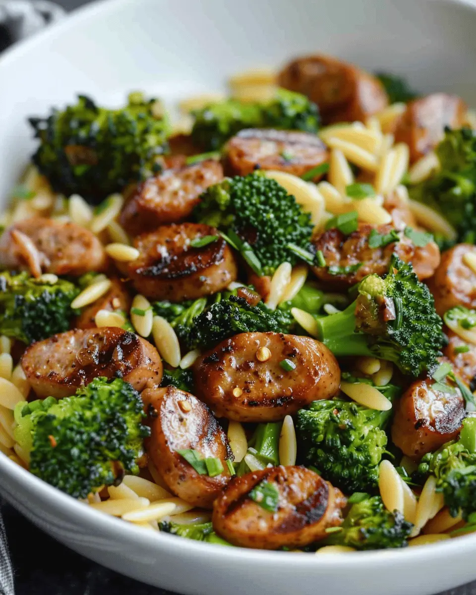 chicken sausage and broccoli orzo: a deliciously easy weeknight meal