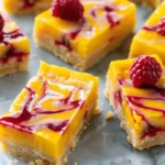 Mango Bars with Raspberry Swirl