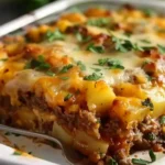 Tasty Loaded Potato Meatloaf Casserole