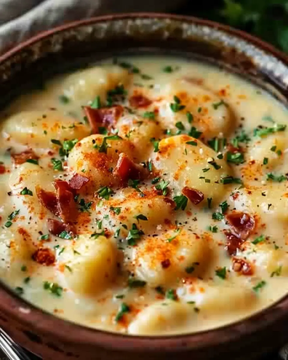 Cheddar Gnocchi Soup: A Comforting Bowl of Joy with Turkey Bacon