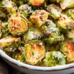 Garlicky Creamy Brussels Sprouts