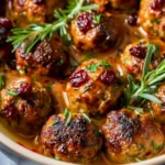 Thanksgiving Turkey Cranberry Meatballs