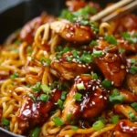 Sticky Garlic Chicken Noodle