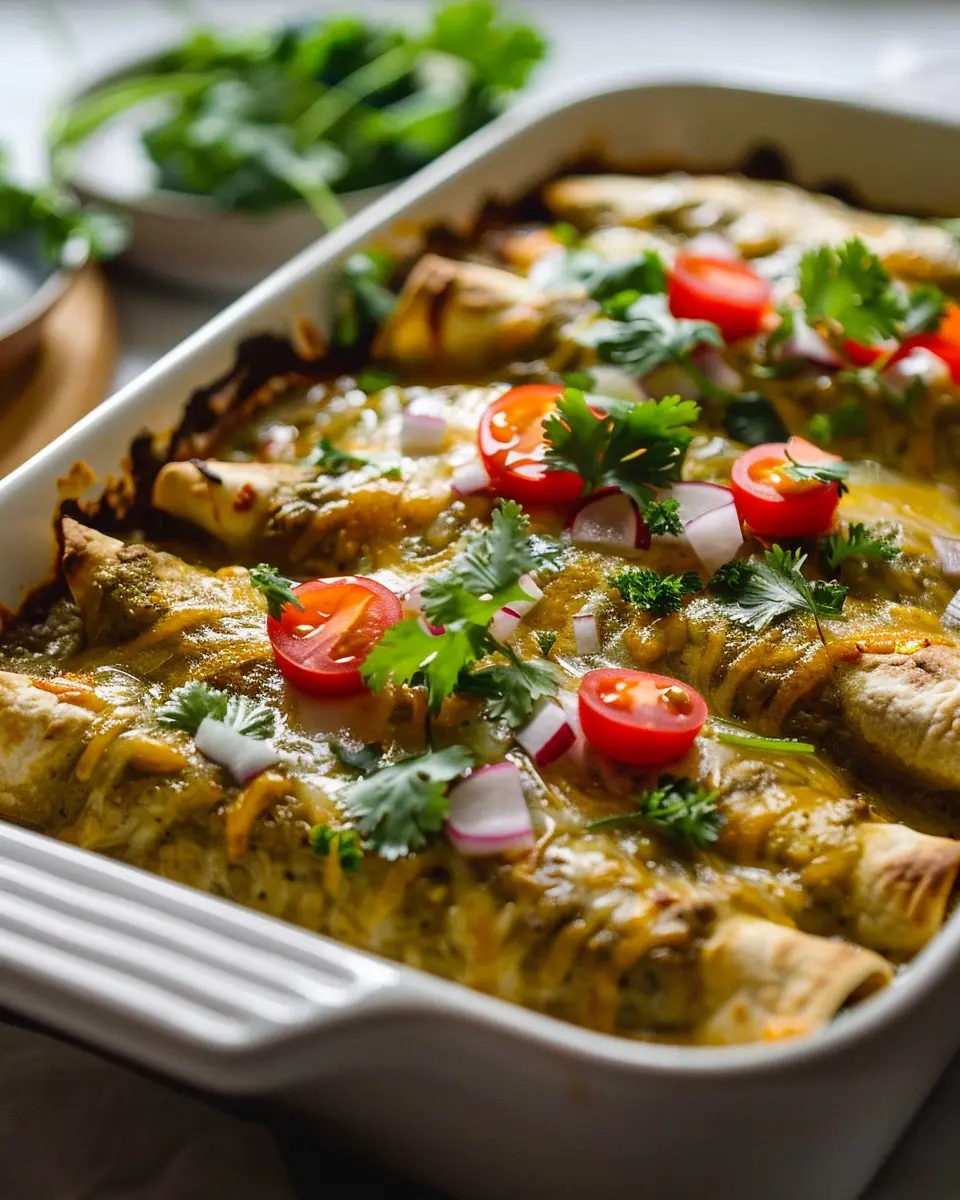 Plant-based potato green chili enchiladas: Easy &amp; Flavorful Delight