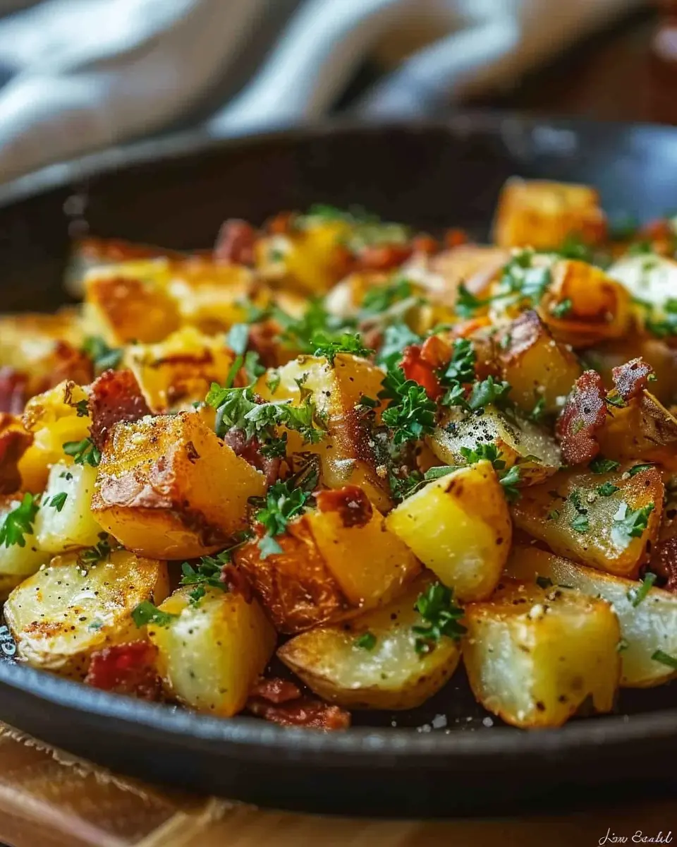 Bangin Breakfast Potatoes with Turkey Bacon and Chicken Ham Bliss