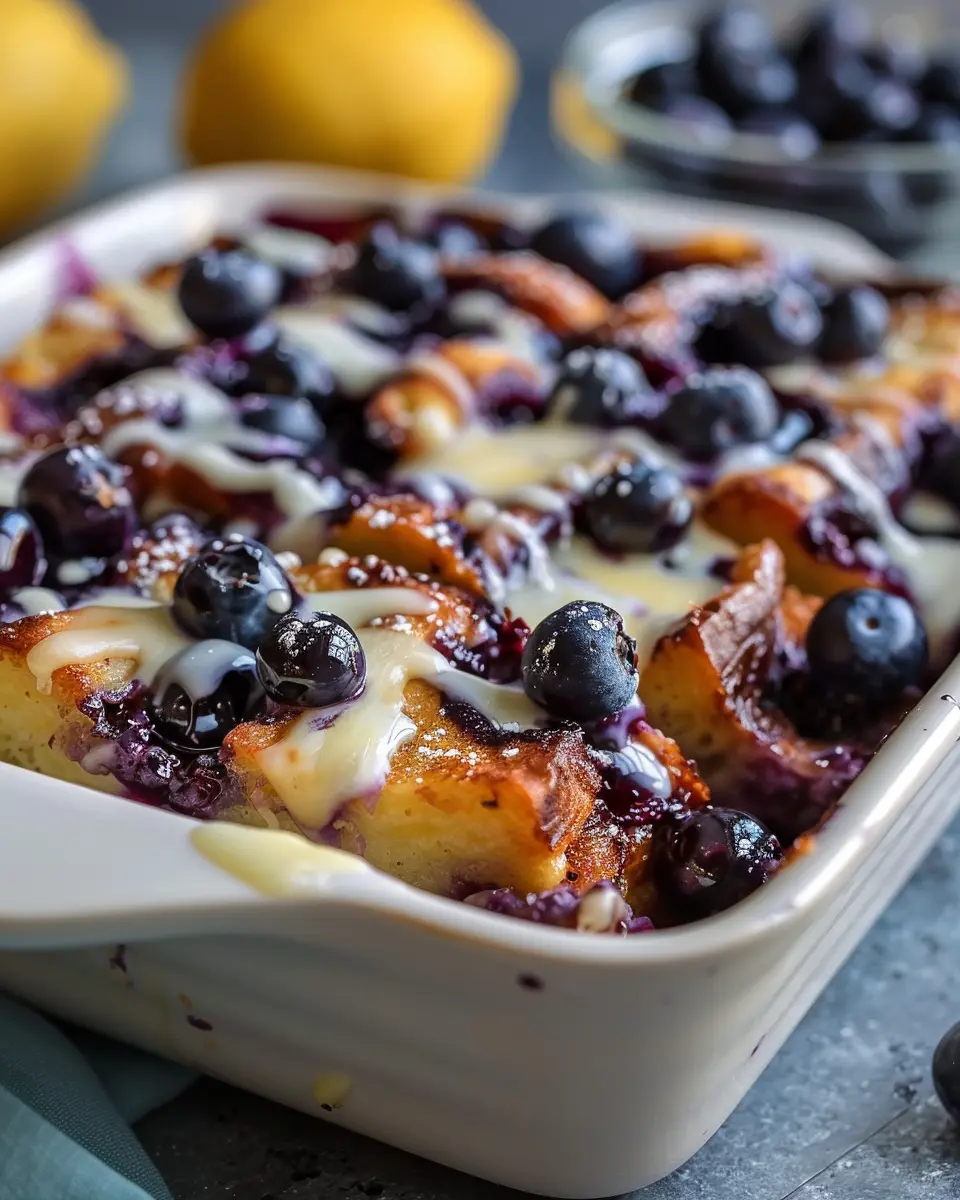 Blueberry Lemon French Toast Casserole Overnight for Easy Mornings