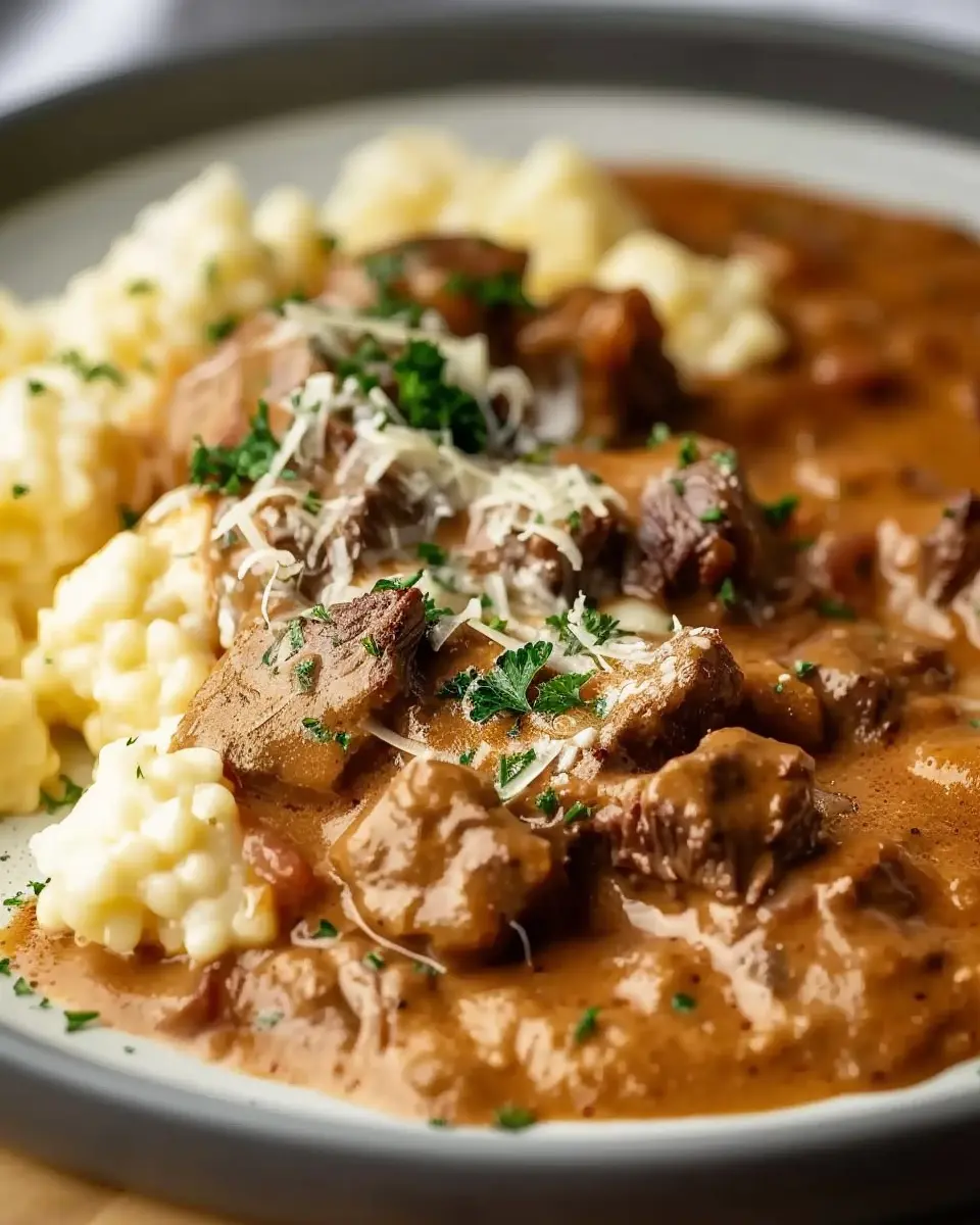 Creamy German Goulash: A Hearty Delight with Turkey Bacon and Beef