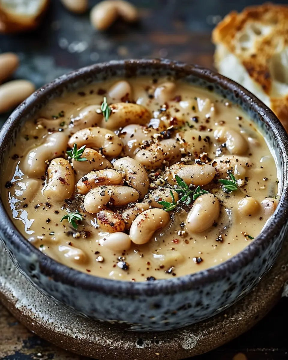 Creamy White Bean Delight with Turkey Bacon and Spinach