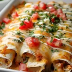 Indulgent Queso Chicken Enchiladas