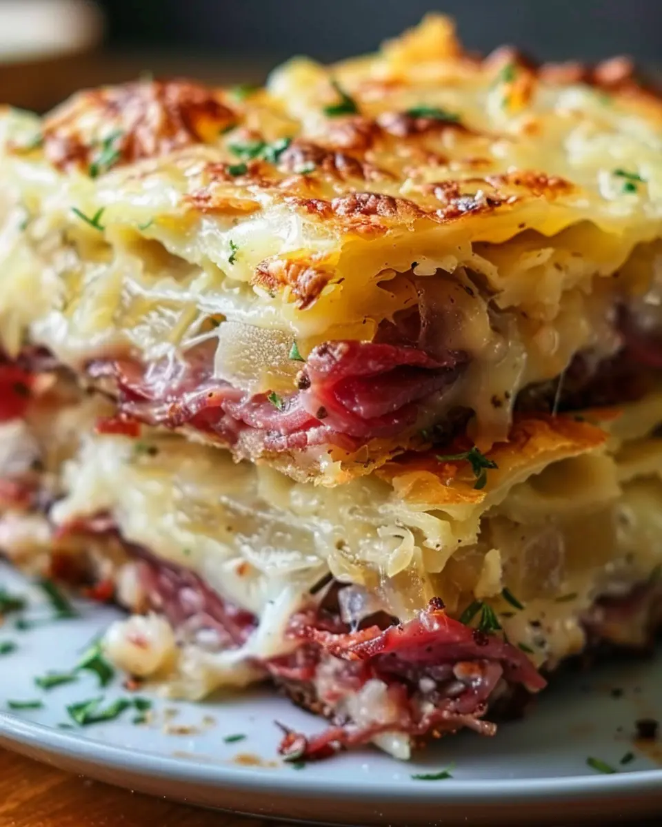 Homemade Reuben Bake: An Easy Twist with Turkey Bacon and Chicken Ham