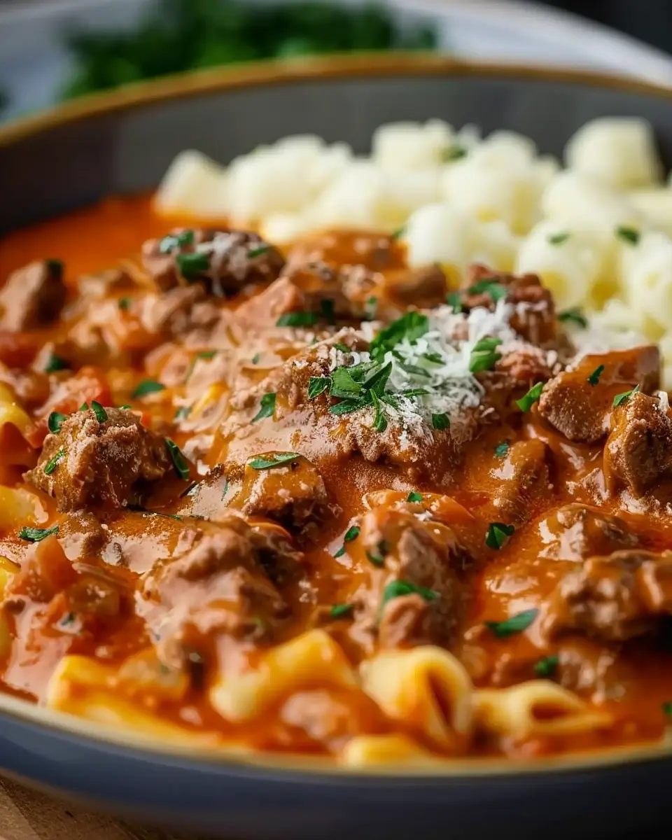 Creamy German Goulash with Turkey Bacon: A Cozy Comfort Dish