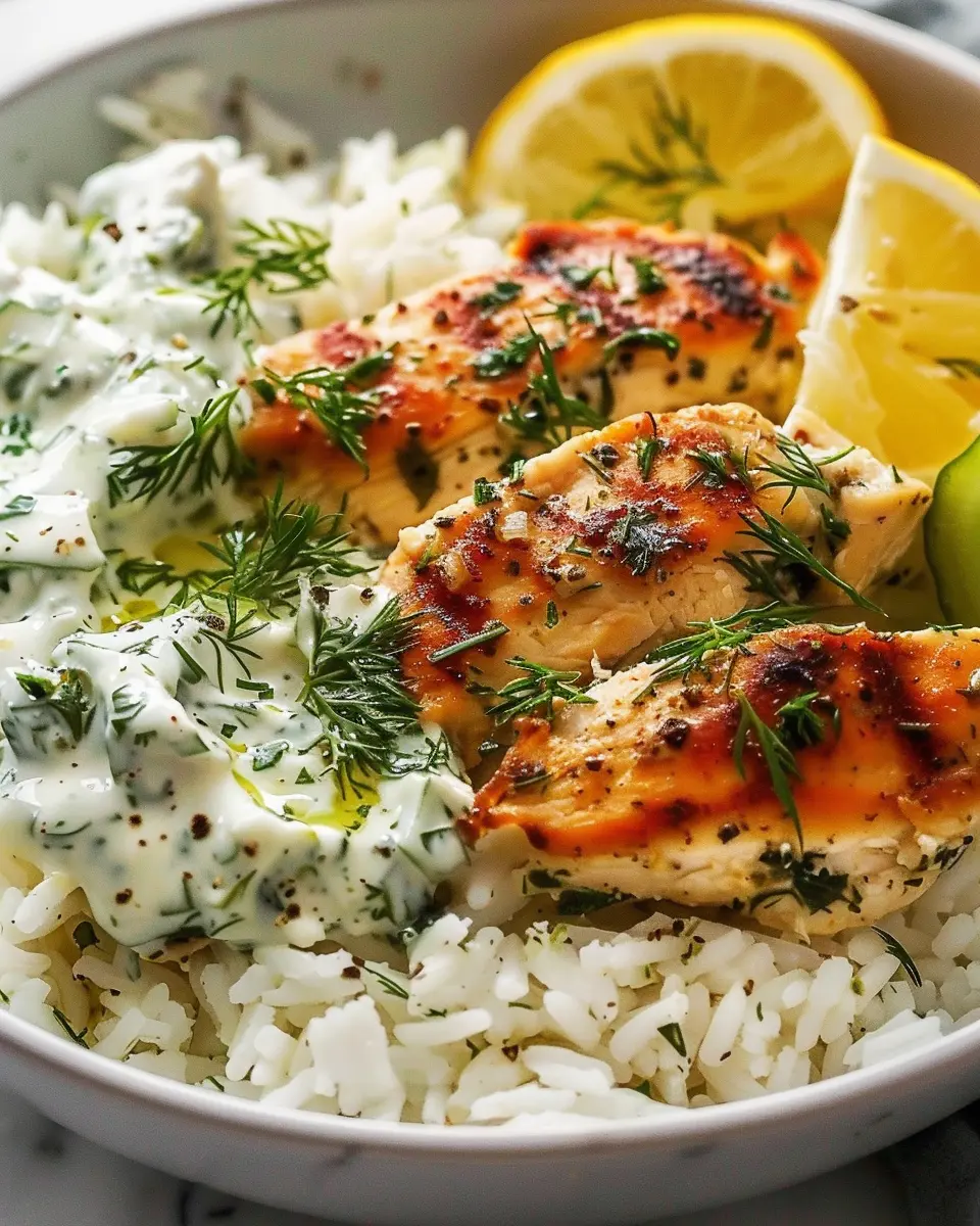 Dump-and-Bake Chicken Tzatziki Rice: Easy, Flavorful Delight