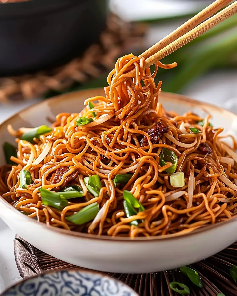 Cantonese Chow Mein: Easy Recipe with Turkey Bacon and Chicken Ham