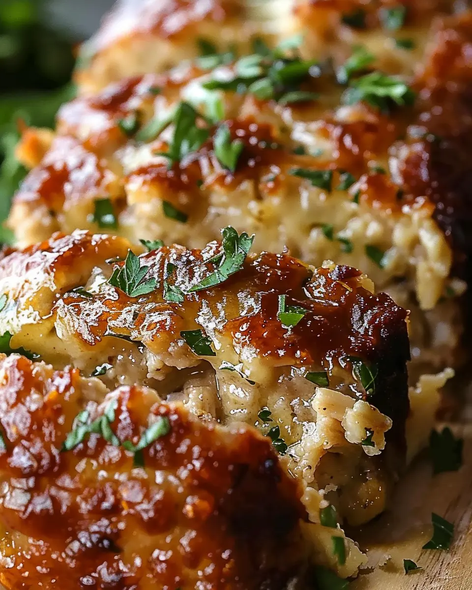 Juicy Garlic Parmesan Chicken Meatloaf with Turkey Bacon Twist