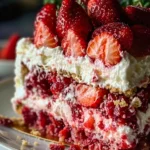 Strawberry Earthquake Cake