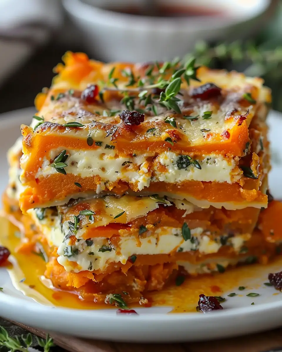 Layered Sweet Potato Butternut Squash Carrot Lasagna Blissful Recipe