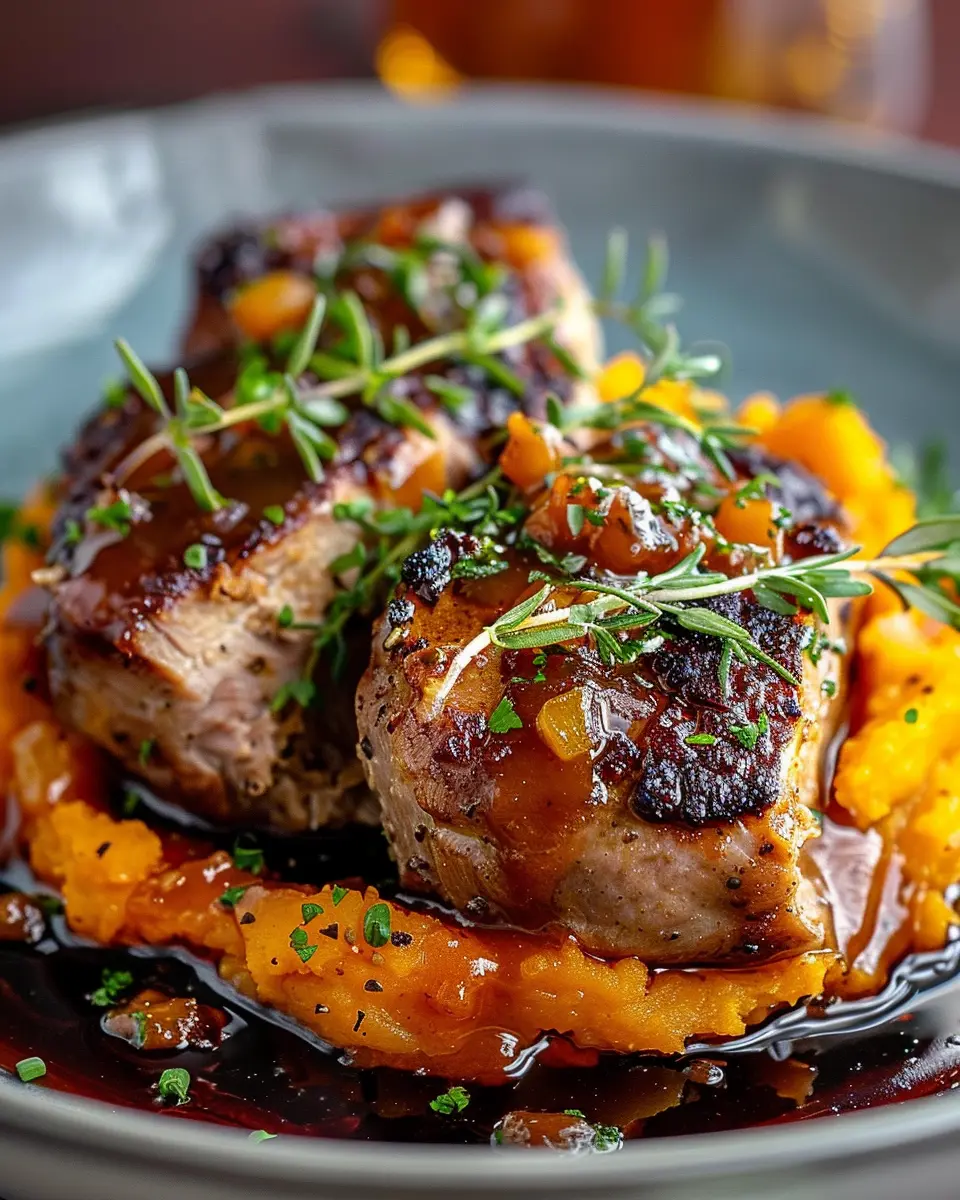 Apple Cider Pork with Mashed Sweet Potatoes: A Juicy Delight