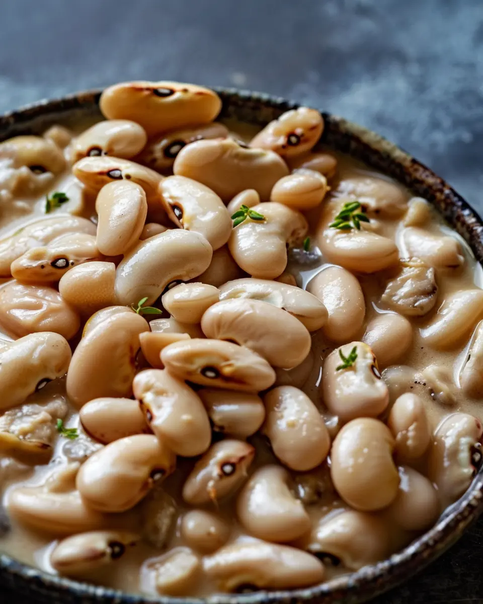 Creamy White Bean Delight with Turkey Bacon and Herbs