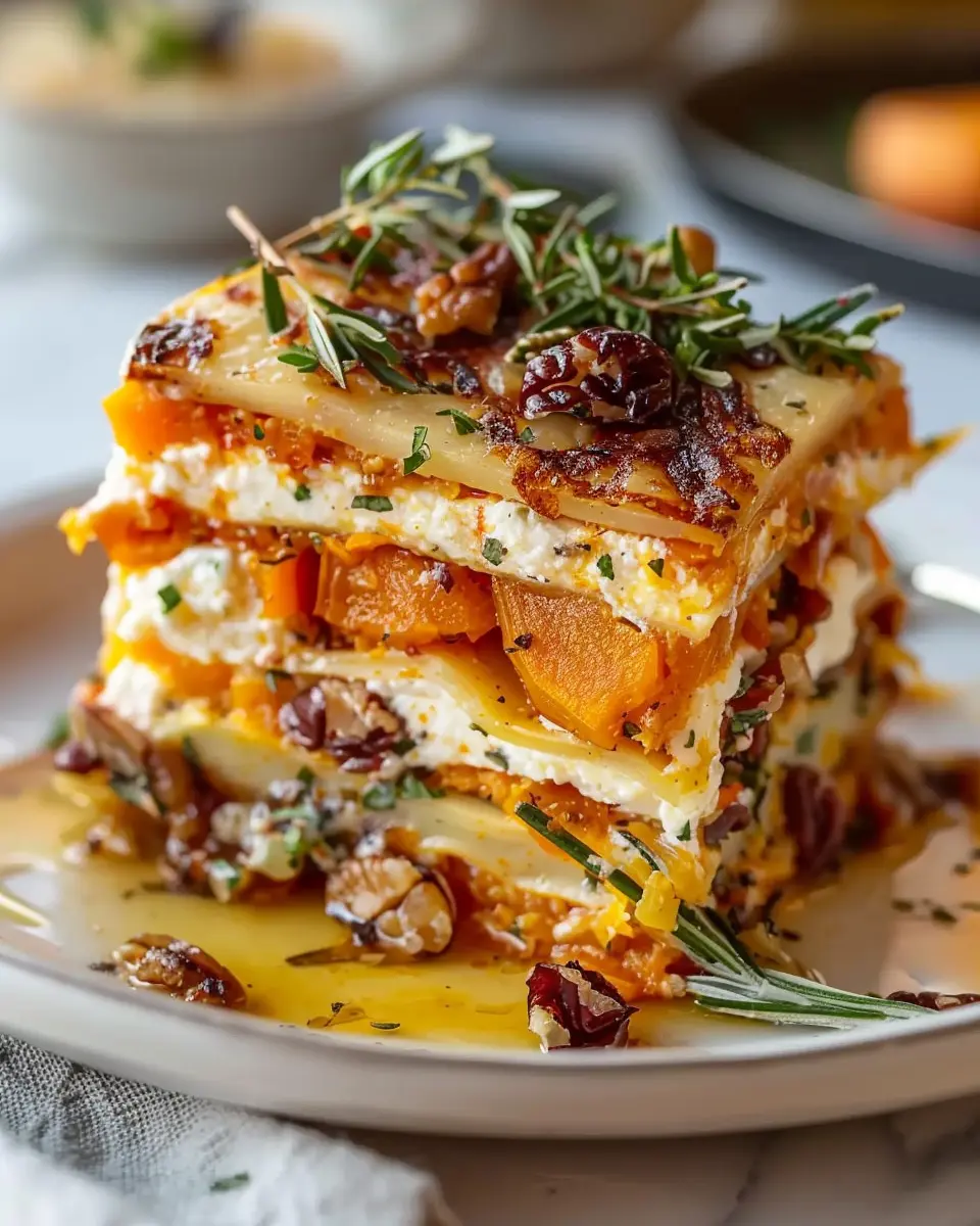 Layered Sweet Potato Butternut Squash Carrot Lasagna Delight
