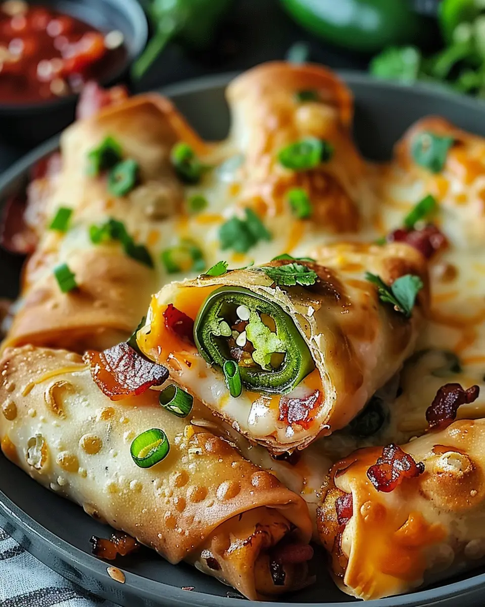 Bacon Jalapeño Popper Eggrolls: Easy Turkey Bacon Delight
