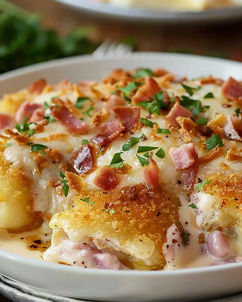 Chicken Cordon Bleu Made Easy with Turkey Bacon and Chicken Ham